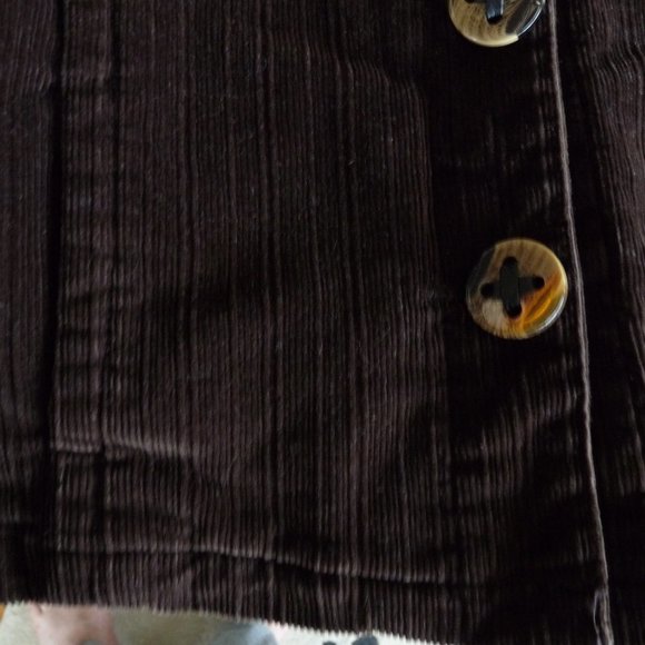 LAL brown corduoroy jacket cropped PL cute buttons - Picture 6 of 6